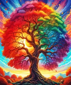 Rainbow Tree Diamond Painting