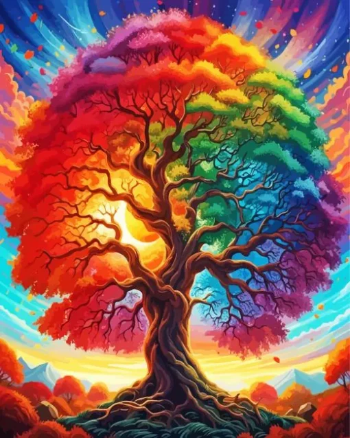 Rainbow Tree Diamond Painting