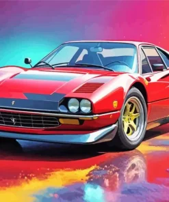 Red Ferrari 308 Art Diamond Painting