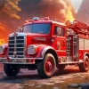 Red Fire Truck Diamond Painting