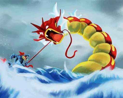 Red Gyarados Diamond Painting