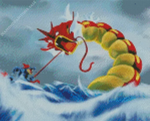 Red Gyarados Diamond Painting