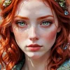 Red Head Art Diamond Painting