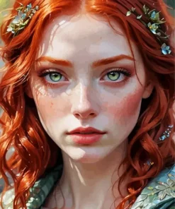 Red Head Art Diamond Painting