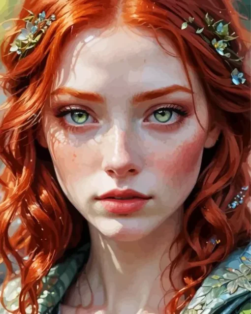 Red Head Art Diamond Painting