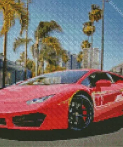 Red Lamborghini Diamond Painting