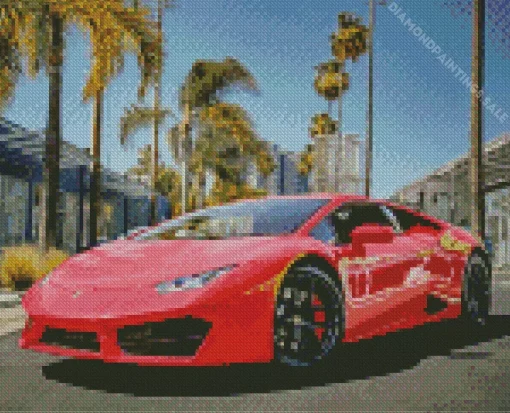 Red Lamborghini Diamond Painting