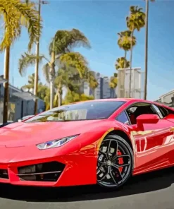 Red Lamborghini Diamond Painting