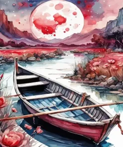 Row Boat Art Diamond Painting