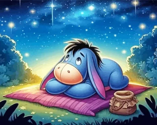 Sad Eeyore Character Diamond Painting