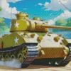 Sherman Tank Diamond Painting