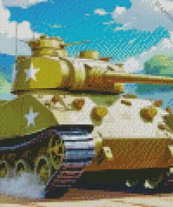 Sherman Tank Diamond Painting