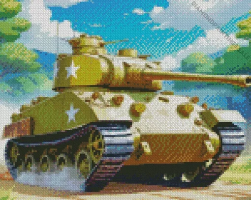 Sherman Tank Diamond Painting