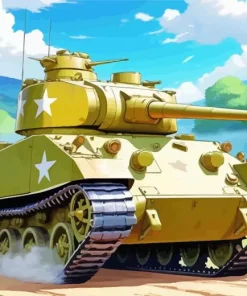 Sherman Tank Diamond Painting