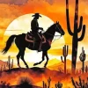 Silhouette Cowboy Diamond Painting