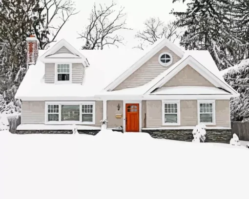 Snow On A Roof Diamond Painting