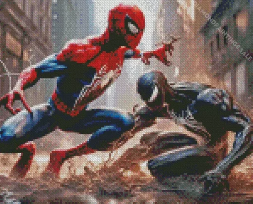 Spiderman vs Venom Diamond Painting