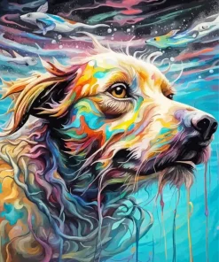 Splash Dog Swimming Diamond Painting