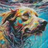 Splash Dog Swimming Diamond Painting
