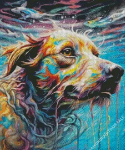 Splash Dog Swimming Diamond Painting