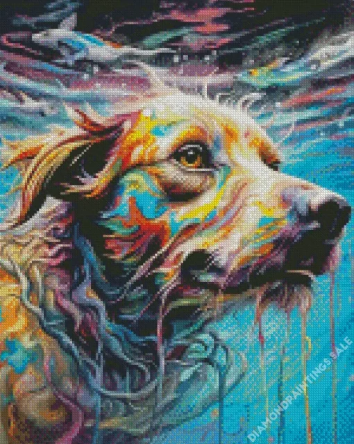 Splash Dog Swimming Diamond Painting