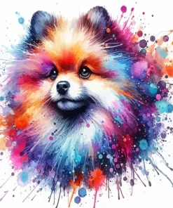 Splash Pomeranian Diamond Painting