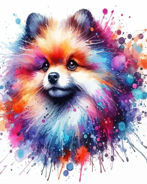 Splash Pomeranian Diamond Painting