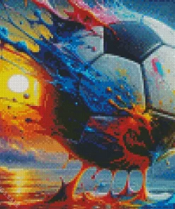 Splash Soccer Ball Diamond Painting