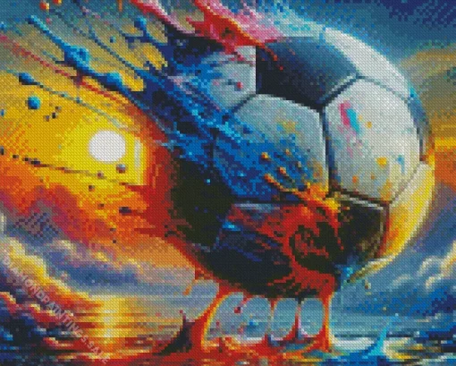 Splash Soccer Ball Diamond Painting