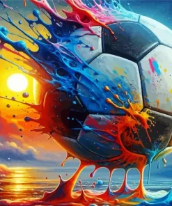 Splash Soccer Ball Diamond Painting