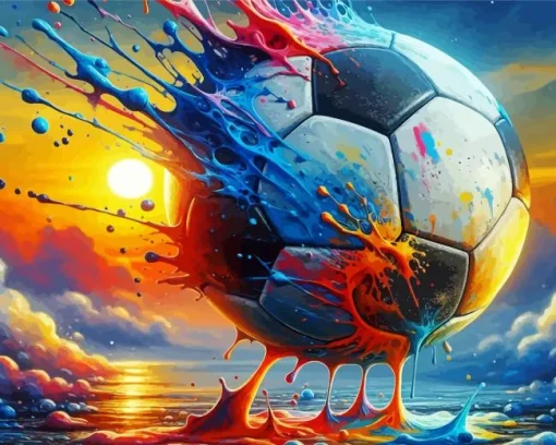 Splash Soccer Ball Diamond Painting