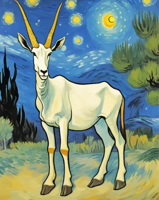 Starry Night Oryx Diamond Painting