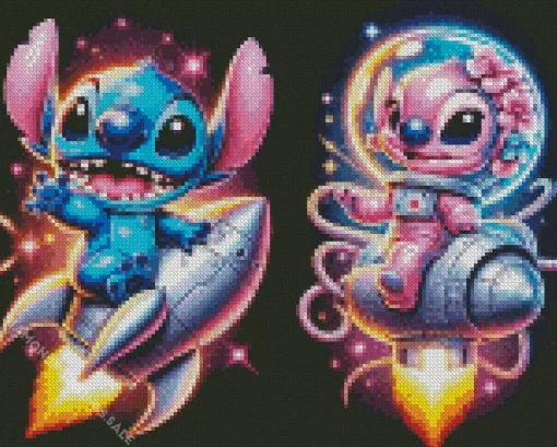 Stitch And Angel In Space Diamond Painting