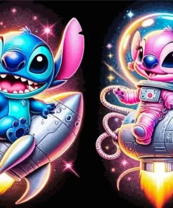 Stitch And Angel In Space Diamond Painting