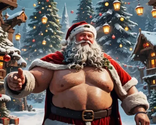 Strong Fat Santa Diamond Painting