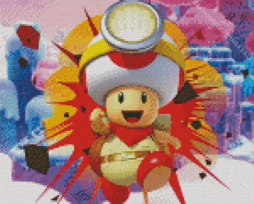 Toad Mario Diamond Painting