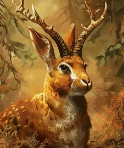 Vintage Jackalope Diamond Painting