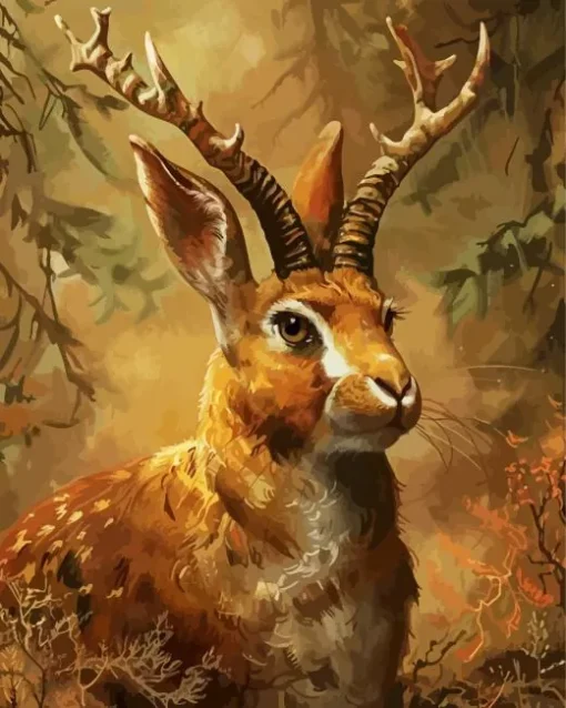 Vintage Jackalope Diamond Painting