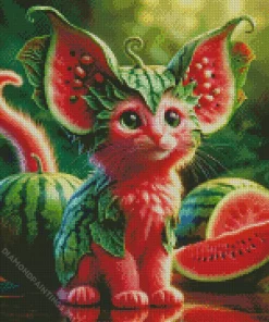 Watermelon Cat Diamond Painting