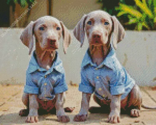 Weimaraner Puppies Diamond Painting