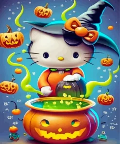 Witch Hello Kitty Diamond Painting