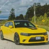 Yellow Dodge Charger Daytona Diamond Painting