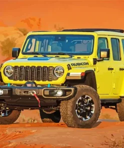 Yellow Jeep Wrangler Diamond Painting