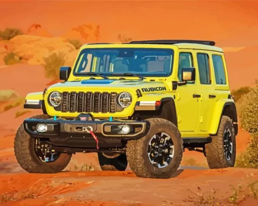 Yellow Jeep Wrangler Diamond Painting