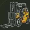 Forklift Illustration Art Diamond Painting