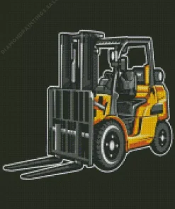 Forklift Illustration Art Diamond Painting