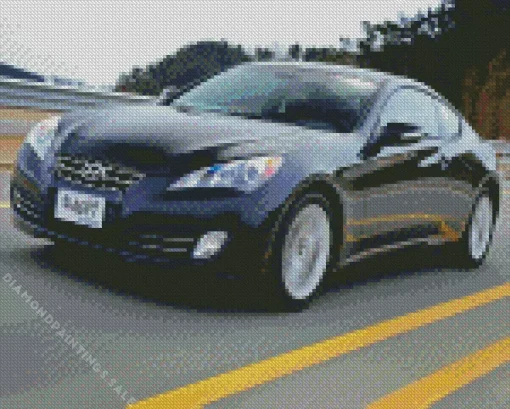 Hyundai Genesis Black Car Diamond Painting