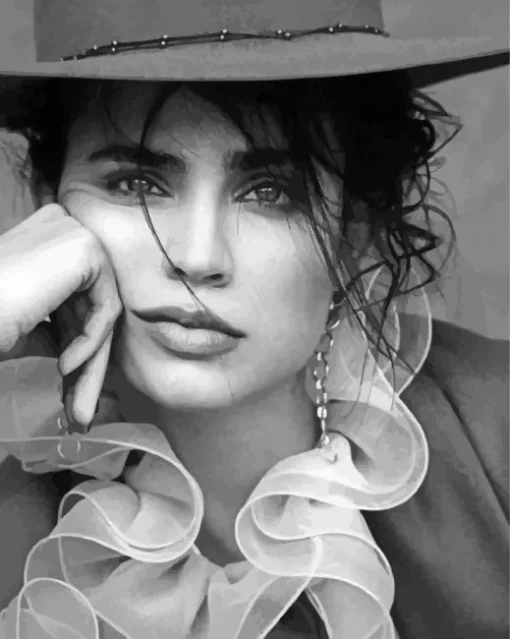 Monochrome Sofia Carson Diamond Painting