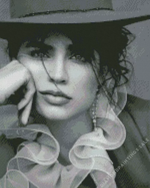 Monochrome Sofia Carson Diamond Painting