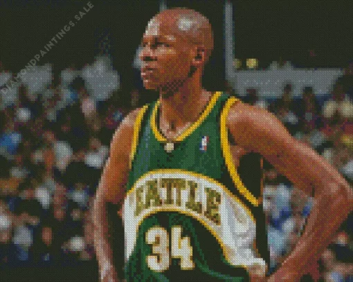 Seattle Supersonics Player Side Profile Diamond Painting